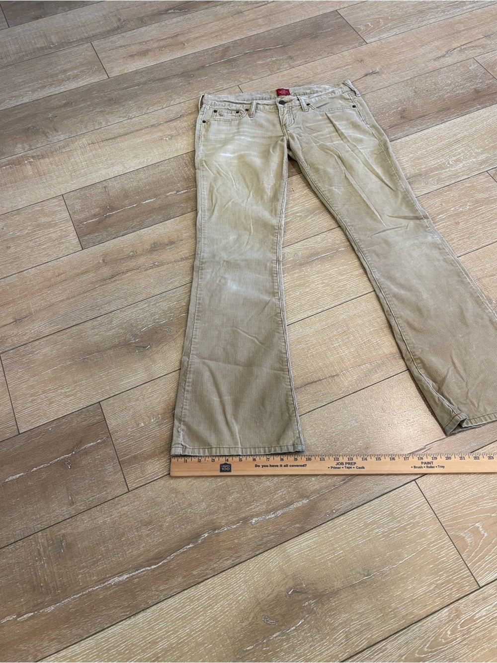 Vintage River Wash Tan Corduroy Bootcut Pants Size 4 Y2K Low Rise Stretch - Picture 7 of 7
